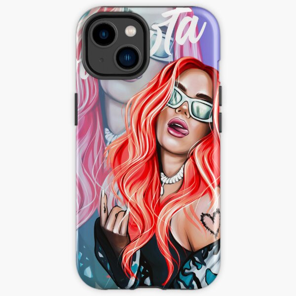 New look Karol G with Red Hair Illustration with Bichota Word iPhone Tough Case RB2306 product Offical karol g Merch