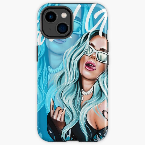 Rectangle Karol G with Blue Hair Illustration  iPhone Tough Case RB2306 product Offical karol g Merch