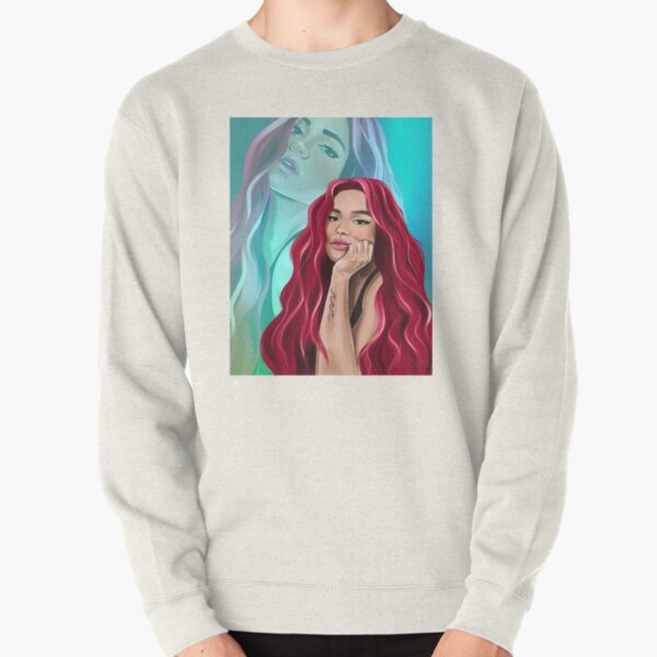 Karol G with Red Hair Rectangle Green Design    Pullover Sweatshirt RB2306 product Offical karol g Merch