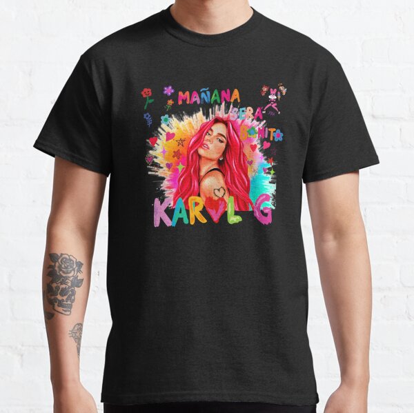 karol g bichota and heart tattoo, Karol G red Bare Wire Heart, Karol G Bichota , New look Karol G with Red Hair Illustration with Bichota Words on the background Classic T-Shirt RB2306 product Offical karol g Merch