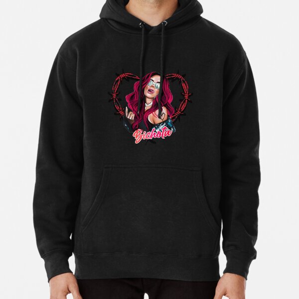 Karol G with red Hair Illustration with Bichota Pullover Hoodie RB2306 product Offical karol g Merch