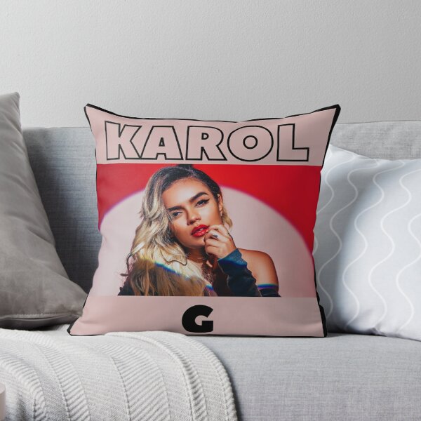 Karol G Vintage with pink background Throw Pillow RB2306 product Offical karol g Merch