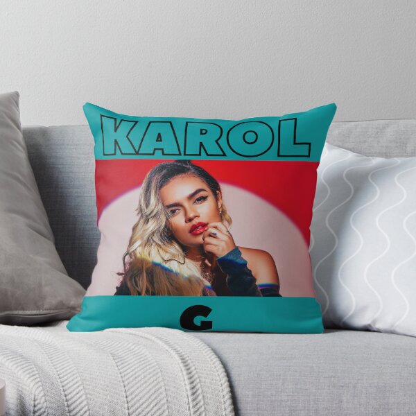 Karol G Vintage with toska background Throw Pillow RB2306 product Offical karol g Merch